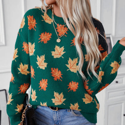 Lucy Maple Leaf Knit Sweater