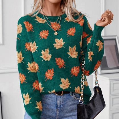 Lucy Maple Leaf Knit Sweater