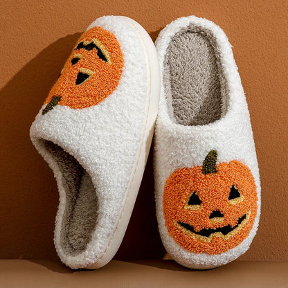 Cozy Halloween Pumpkin Slippers