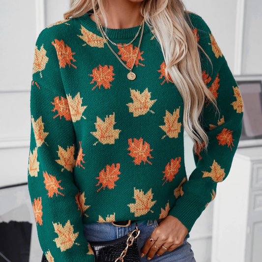 Lucy Maple Leaf Knit Sweater